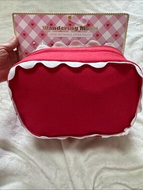 Red Large Rectangle Zipper Pouch from Wondering Moon (Brand New)